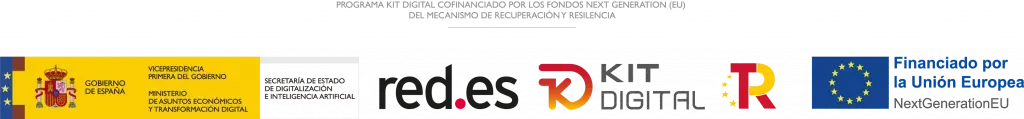 Logotipos del Gobierno de España, red.es, Kit Digital, Plan de Recuperación, Transformación y Resiliencia y Financiado por la Unión Europea NextGenerationEU